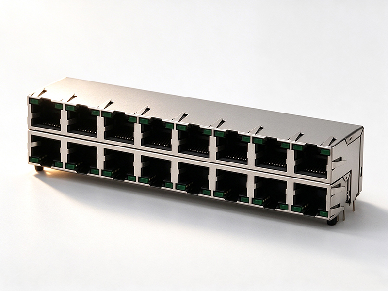 16 PORT RJ45 MODULAR JACK CONNECTOR SOCKET ETHERNET PCB DIP